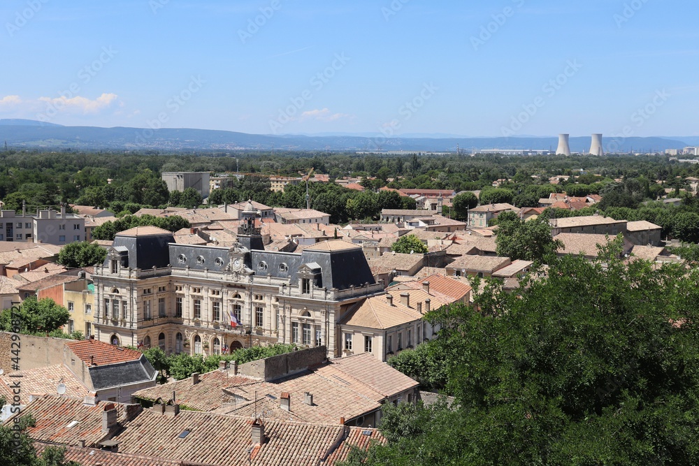 Vue d'ensemble de Bollene, ville de Bollene, departement du Vaucluse, France