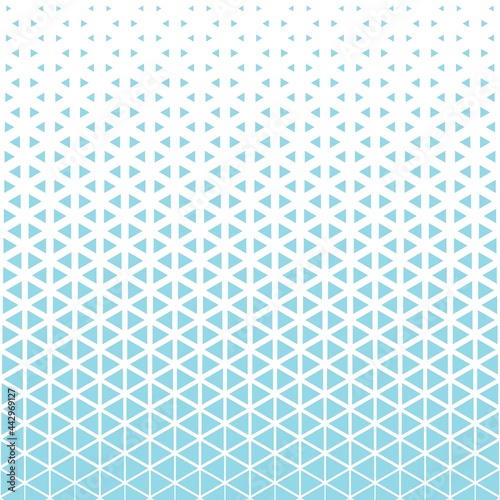 White and blue halftone triangle pattern background. Abstract geometric triangle  halftone. Vector background.