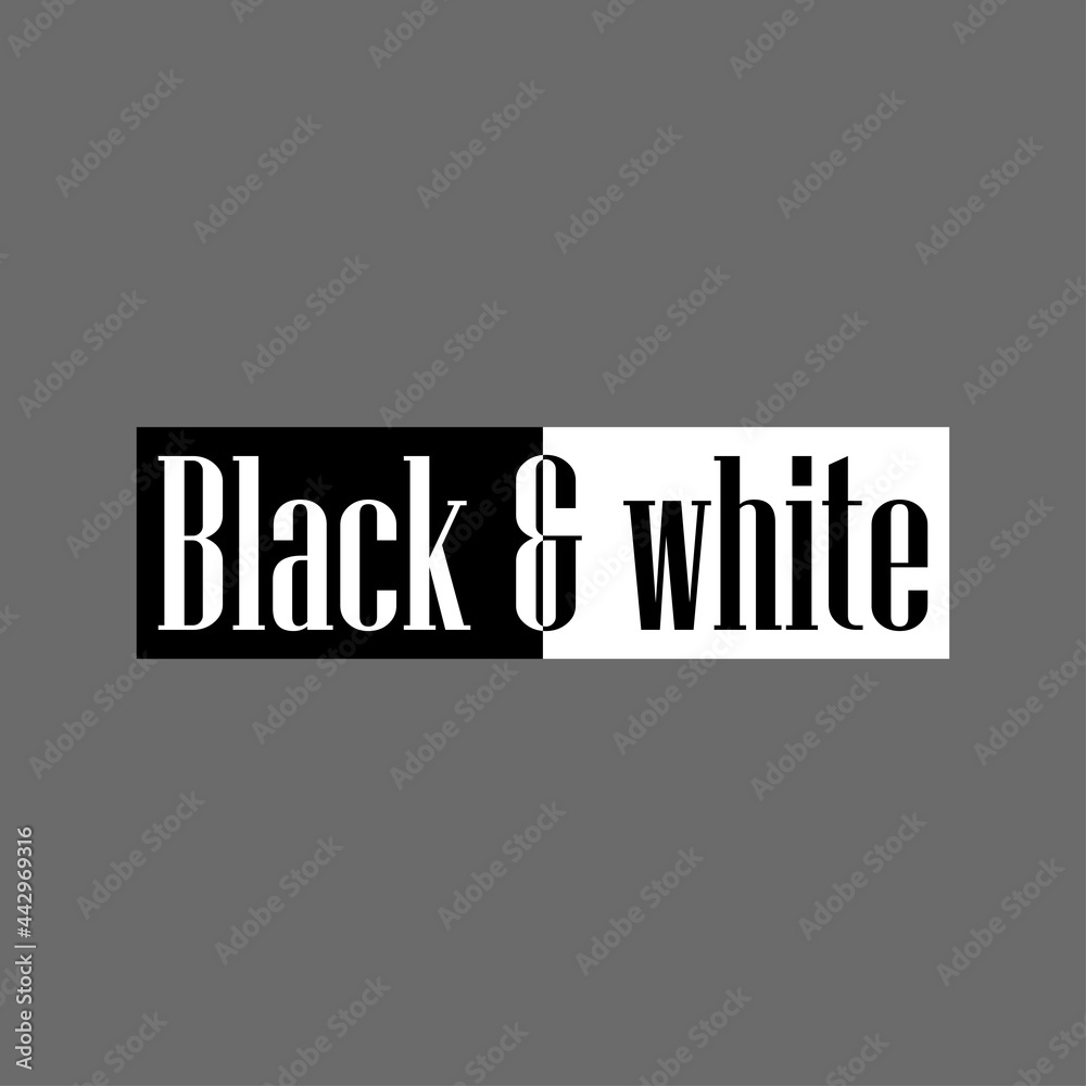 Obraz premium Black and white logo text vector graphics