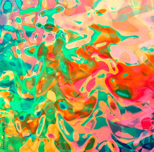 Bright colored abstract curved lines patterns. Liquid art.