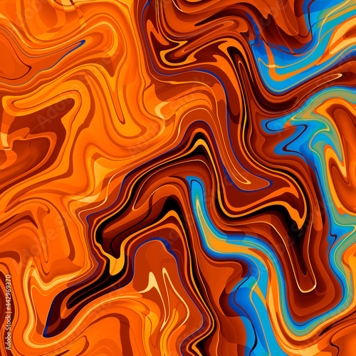 Wallpaper Mural Bright colored abstract curved lines patterns. Liquid art. Torontodigital.ca