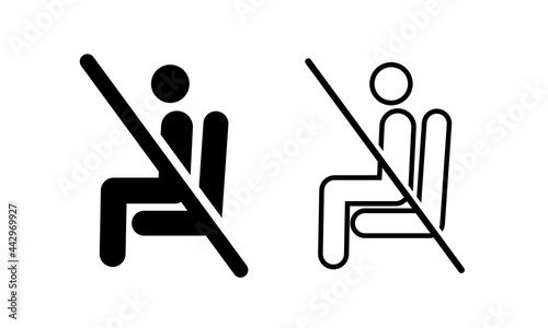 Don't sit. Sitting is forbidden. Illustration vector