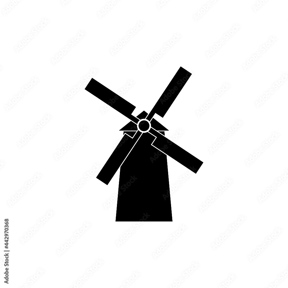 Windmill icon isolated on white background Windmill icon isolated on white background