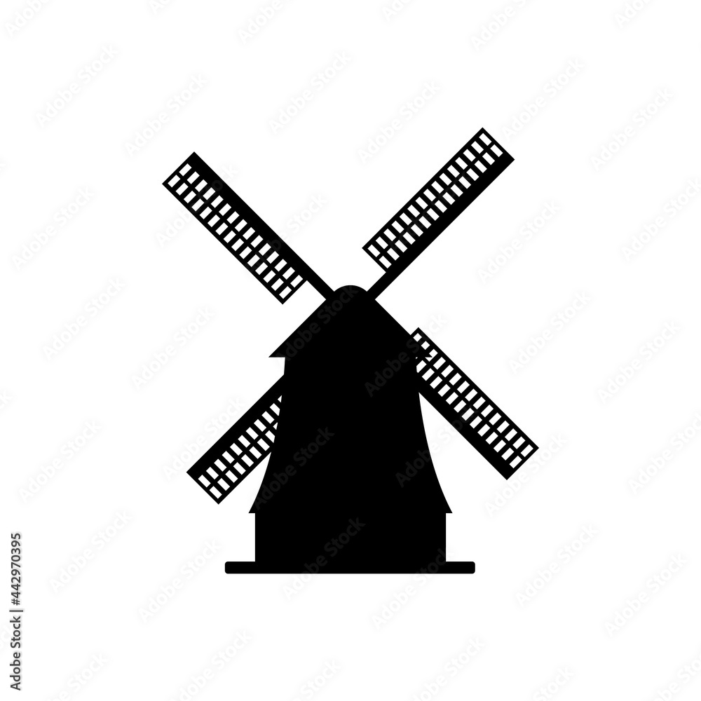 Windmill icon isolated on white background Windmill icon isolated on white background