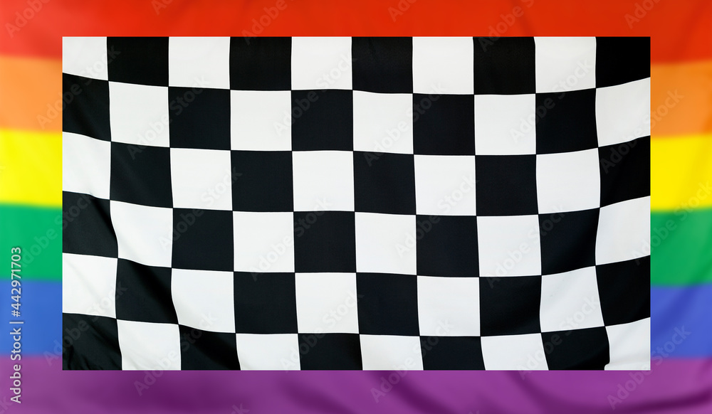 Fototapeta premium Goal Flag and rainbow flag