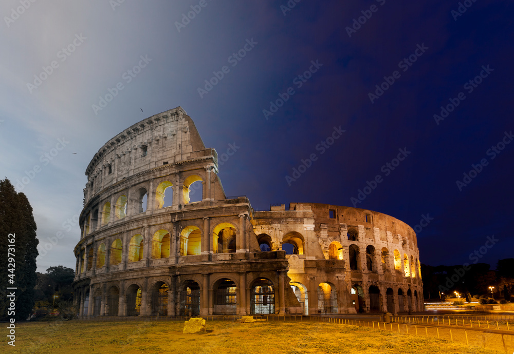 Colosseum Rome sunset and twilight