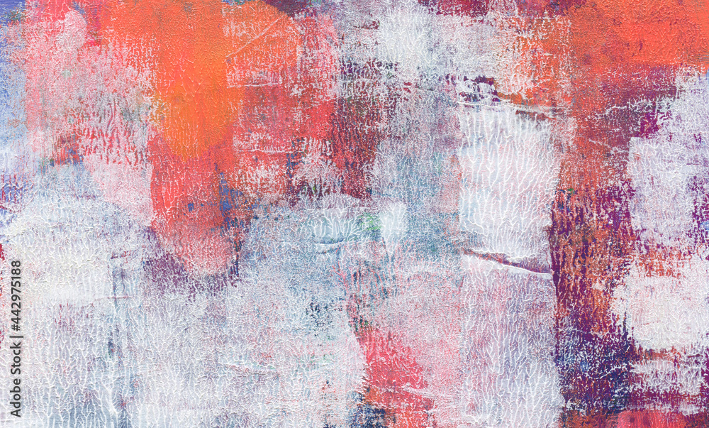 Obraz premium Modern art. Versatile artistic backdrop for creative design projects: posters, banners, cards, websites, magazines, wallpapers. Raster image. Unusual hand painted texture. Orange and white colours.