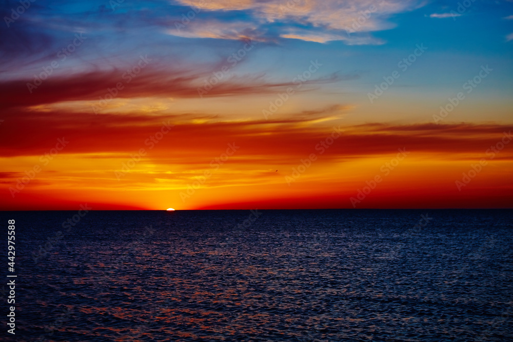 Sunset over the ocean