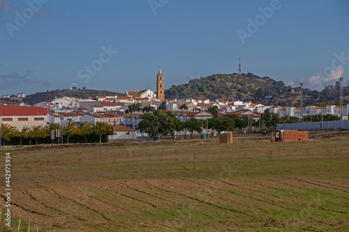 View of the town of Villanueva de los Castillejos in Huelva, Andalusia, Spain photo