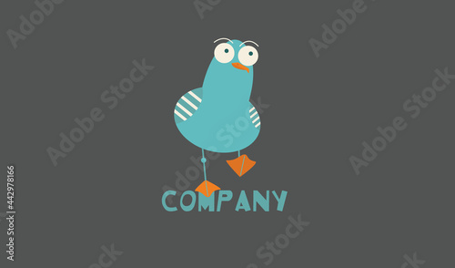 Sea logo seagull for beach cafes and restaurants