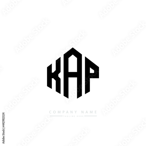 KAP letter logo design with polygon shape. KAP polygon logo monogram. KAP cube logo design. KAP hexagon vector logo template white and black colors. KAP monogram, KAP business and real estate logo. 