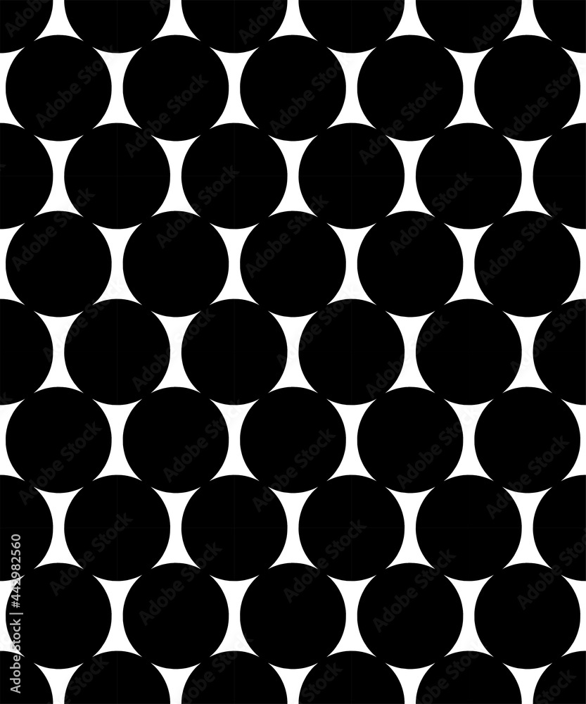 Classic monochrome minimalistic seamless pattern with dots and circles. Vector illustration. Large black and white circles. Classic monochrome minimalistic seamless pattern with dots and circles. Vector illustration. Large black and white circles.