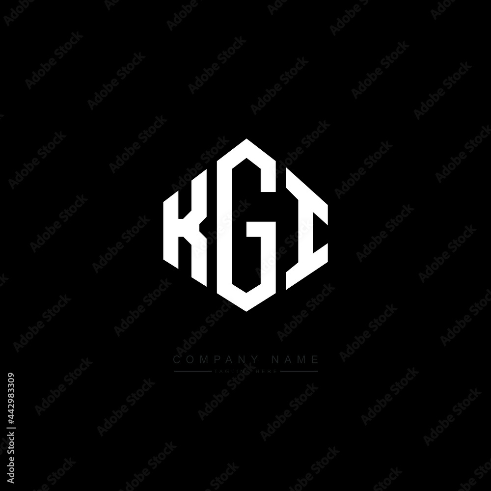 KGI letter logo design with polygon shape. KGI polygon logo monogram. KGI cube logo design. KGI hexagon vector logo template white and black colors. KGI monogram, KGI business and real estate logo. 