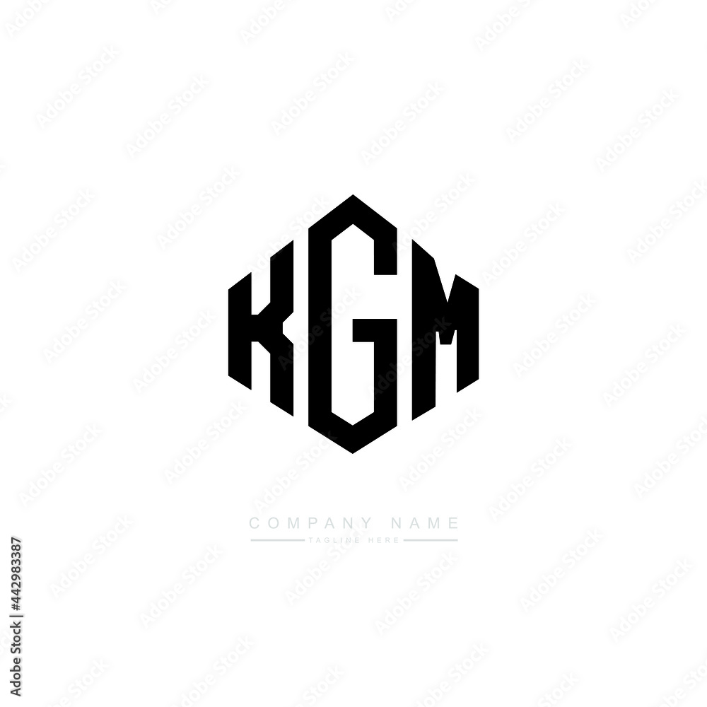 Obraz premium KGM letter logo design with polygon shape. KGM polygon logo monogram. KGM cube logo design. KGM hexagon vector logo template white and black colors. KGM monogram, KGM business and real estate logo. 