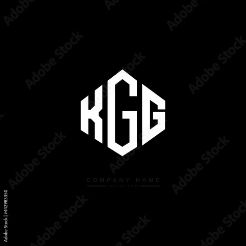 KGG letter logo design with polygon shape. KGG polygon logo monogram. KGG cube logo design. KGG hexagon vector logo template white and black colors. KGG monogram, KGG business and real estate logo. 