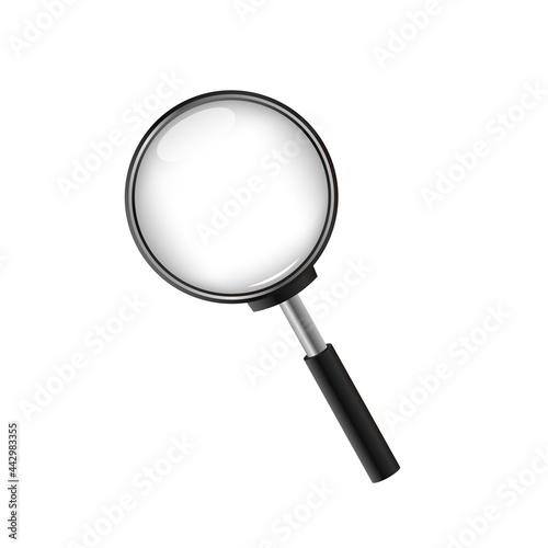 Realistic magnifying glass. Loupe for magnify on a white background.