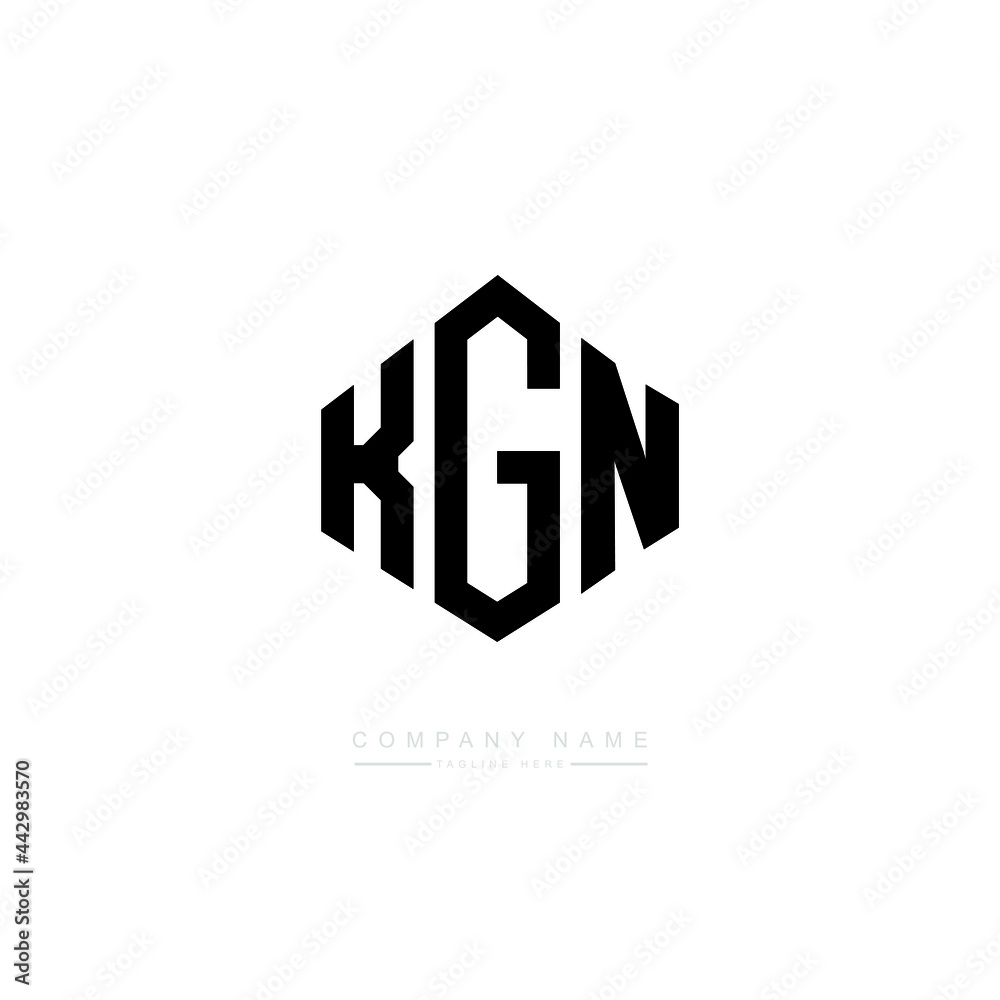 KGN letter logo design with polygon shape. KGN polygon logo monogram. KGN cube logo design. KGN hexagon vector logo template white and black colors. KGN monogram, KGN business and real estate logo. 