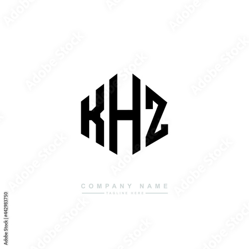 KHZ letter logo design with polygon shape. KHZ polygon logo monogram. KHZ cube logo design. KHZ hexagon vector logo template white and black colors. KHZ monogram, KHZ business and real estate logo.  photo