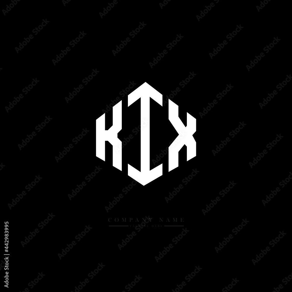 KIX letter logo design with polygon shape. KIX polygon logo monogram. KIX cube logo design. KIX hexagon vector logo template white and black colors. KIX monogram, KIX business and real estate logo. 