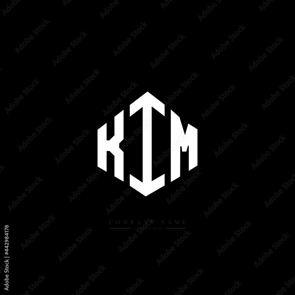 KIM letter logo design with polygon shape. KIM polygon logo monogram. KIM cube logo design. KIM hexagon vector logo template white and black colors. KIM monogram, KIM business and real estate logo. 