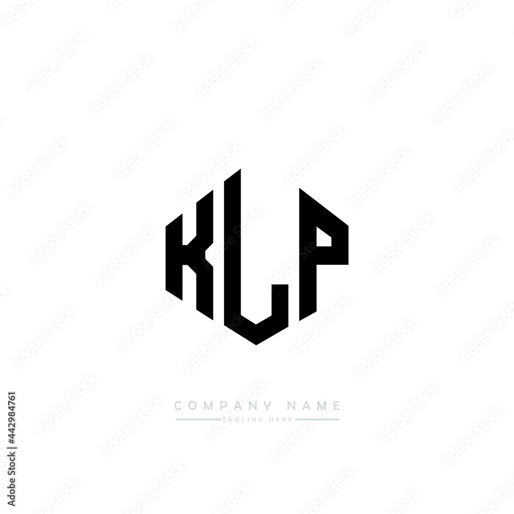 KLP letter logo design with polygon shape. KLP polygon logo monogram. KLP cube logo design. KLP hexagon vector logo template white and black colors. KLP monogram, KLP business and real estate logo. 