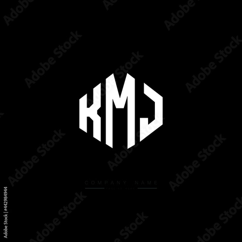 KMJ letter logo design with polygon shape. KMJ polygon logo monogram. KMJ cube logo design. KMJ hexagon vector logo template white and black colors. KMJ monogram, KMJ business and real estate logo.  © mamun25g