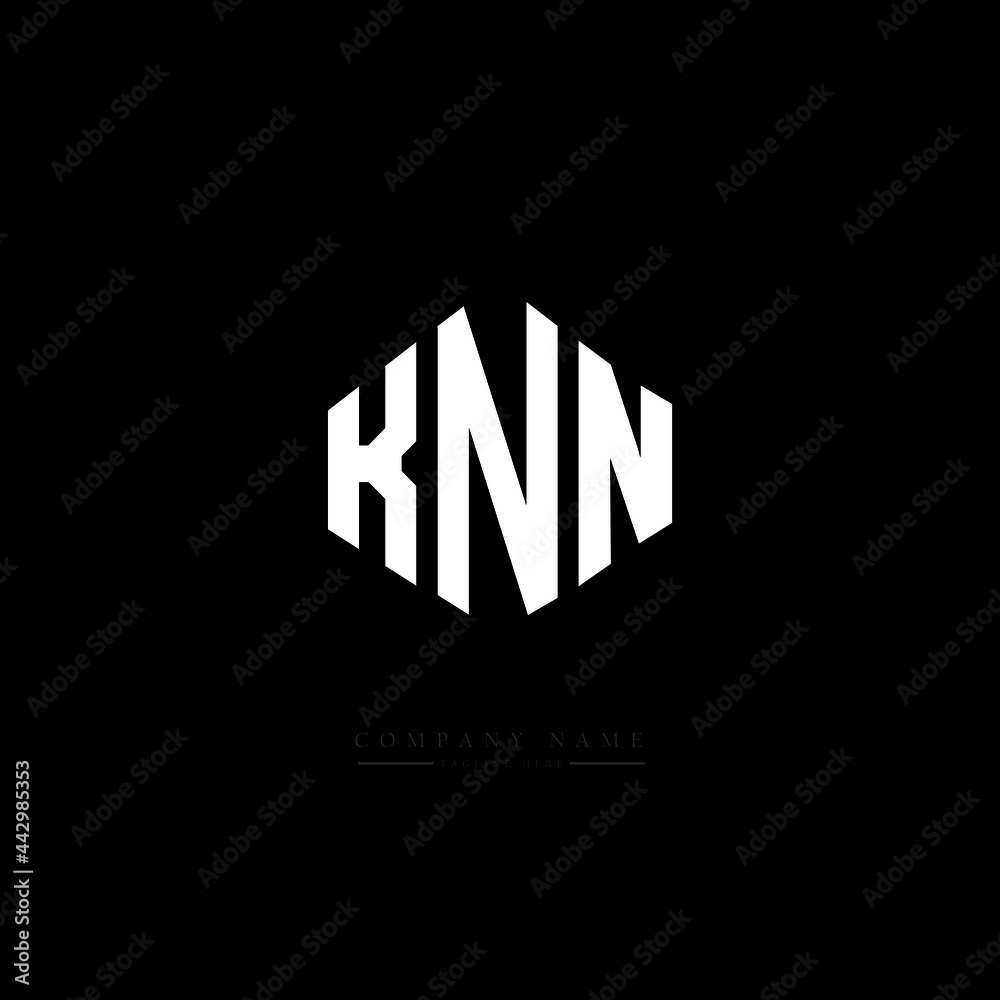 KNN letter logo design with polygon shape. KNN polygon logo monogram. KNN cube logo design. KNN hexagon vector logo template white and black colors. KNN monogram, KNN business and real estate logo. 