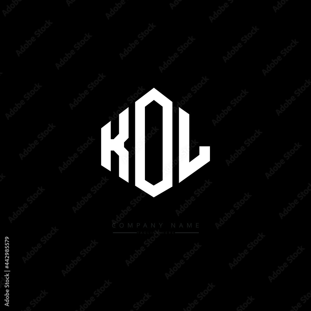 KOL letter logo design with polygon shape. KOL polygon logo monogram