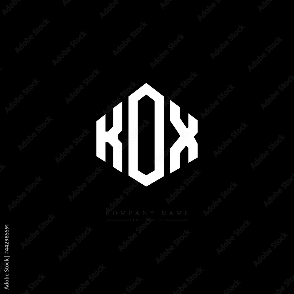 KOX letter logo design with polygon shape. KOX polygon logo monogram. KOX cube logo design. KOX hexagon vector logo template white and black colors. KOX monogram, KOX business and real estate logo. 