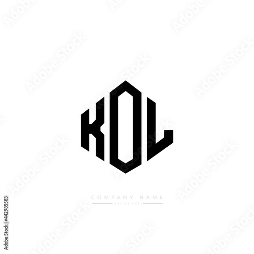 KOL letter logo design with polygon shape. KOL polygon logo monogram. KOL cube logo design. KOL hexagon vector logo template white and black colors. KOL monogram, KOL business and real estate logo. 
