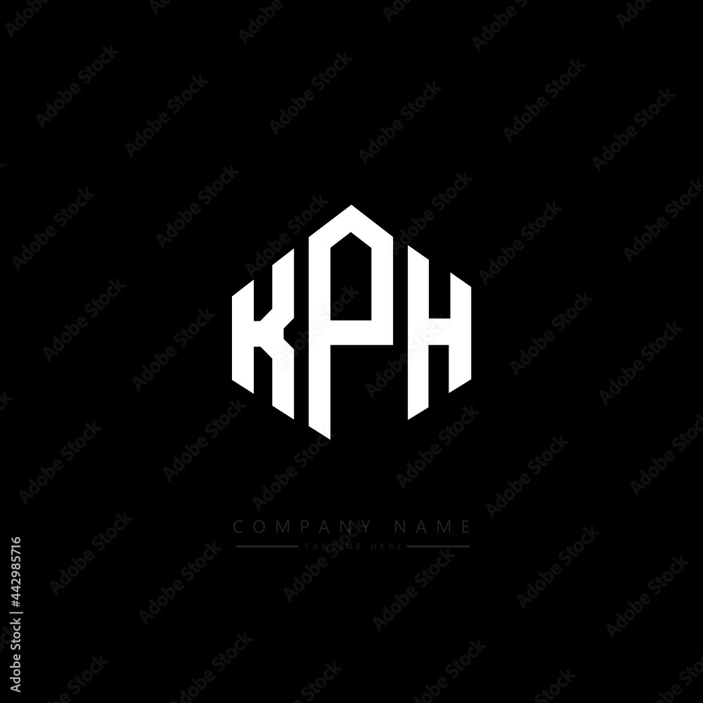 KPH letter logo design with polygon shape. KPH polygon logo monogram. KPH cube logo design. KPH hexagon vector logo template white and black colors. KPH monogram, KPH business and real estate logo. 