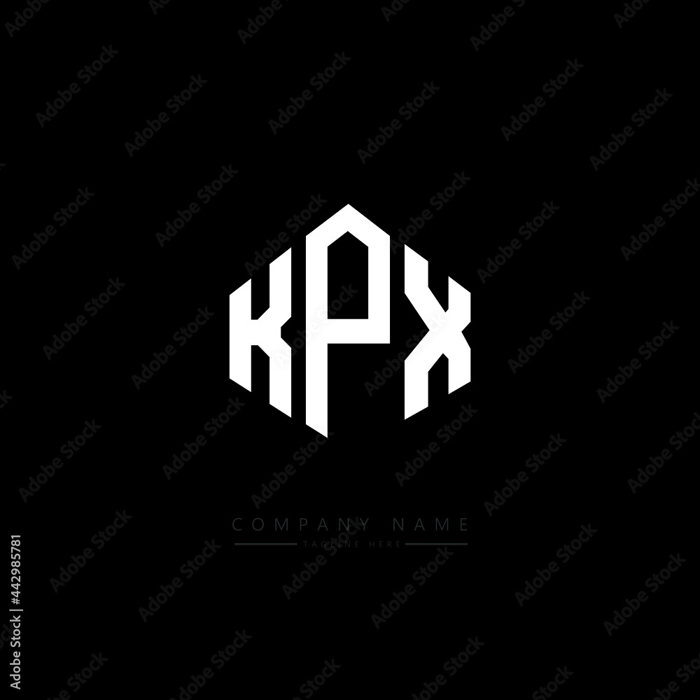 KPX letter logo design with polygon shape. KPX polygon logo monogram. KPX cube logo design. KPX hexagon vector logo template white and black colors. KPX monogram, KPX business and real estate logo. 