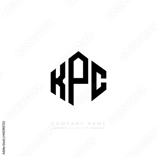 KPC letter logo design with polygon shape. KPC polygon logo monogram. KPC cube logo design. KPC hexagon vector logo template white and black colors. KPC monogram, KPC business and real estate logo. 