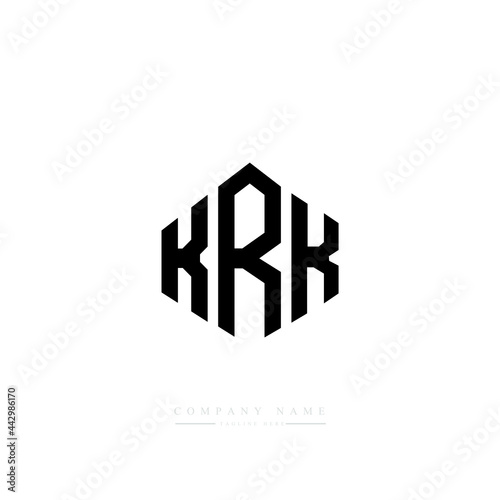 KRK letter logo design with polygon shape. KRK polygon logo monogram. KRK cube logo design. KRK hexagon vector logo template white and black colors. KRK monogram, KRK business and real estate logo. 