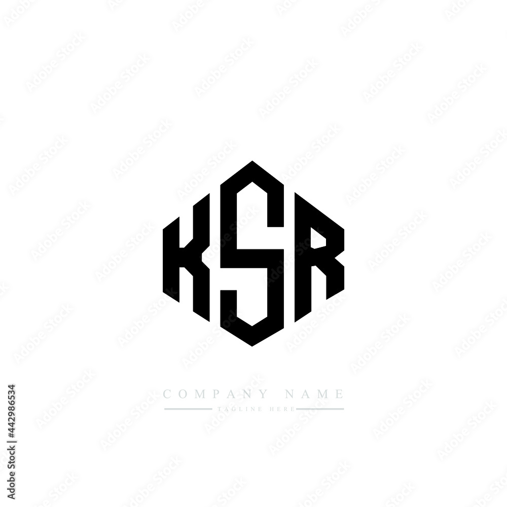 KSR letter logo design with polygon shape. KSR polygon logo monogram. KSR  cube logo design. KSR hexagon vector logo template white and black colors.  KSR monogram, KSR business and real estate logo.