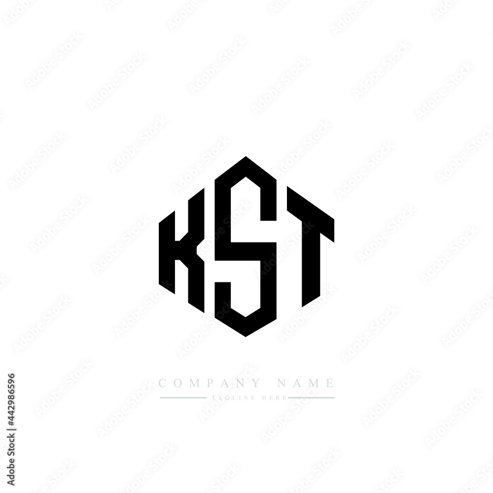 KST letter logo design with polygon shape. KST polygon logo monogram. KST cube logo design. KST hexagon vector logo template white and black colors. KST monogram, KST business and real estate logo. 