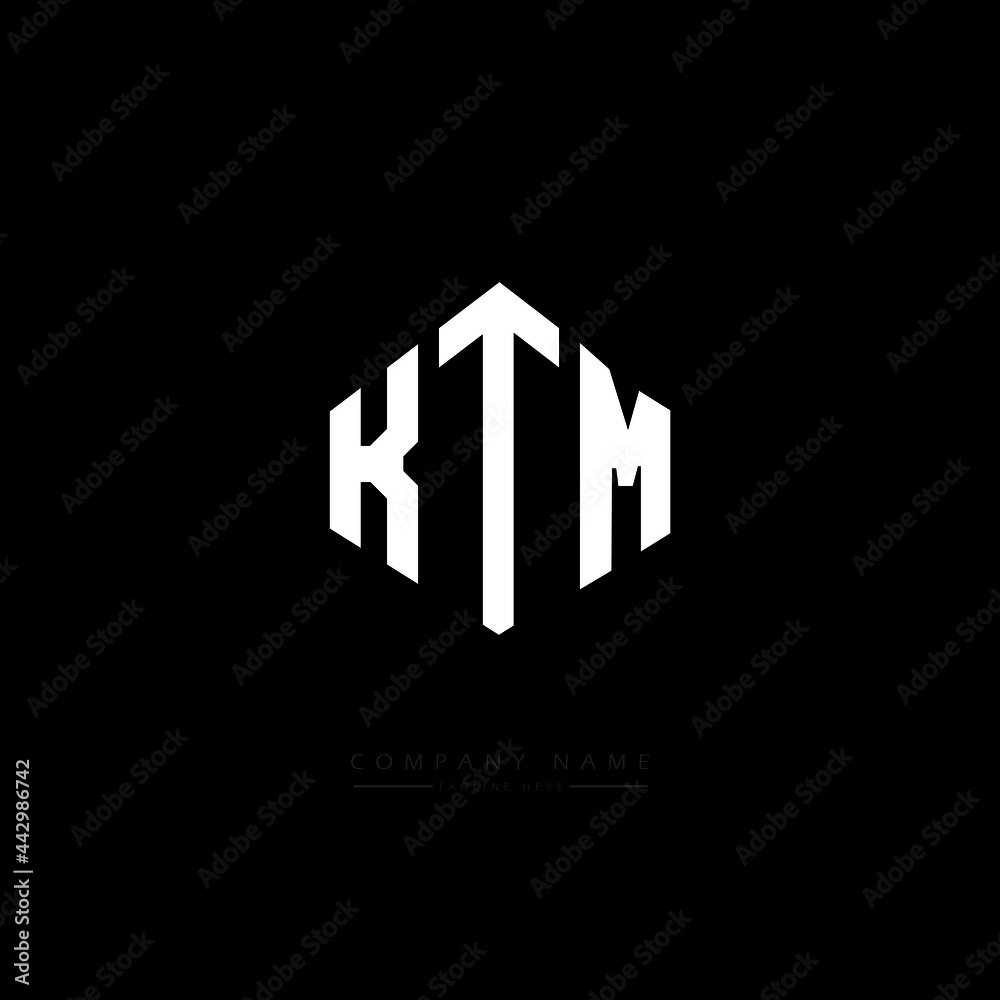 KTM letter logo design with polygon shape. KTM polygon logo monogram. KTM cube logo design. KTM hexagon vector logo template white and black colors. KTM monogram, KTM business and real estate logo. 