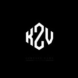 KZV letter logo design with polygon shape. KZV polygon logo monogram. KZV cube logo design. KZV hexagon vector logo template white and black colors. KZV monogram, KZV business and real estate logo. 