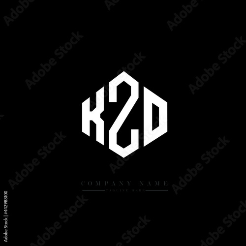 KZO letter logo design with polygon shape. KZO polygon logo monogram. KZO cube logo design. KZO hexagon vector logo template white and black colors. KZO monogram, KZO business and real estate logo. 