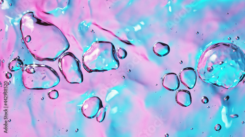 Abstract image of top view of shiny wave in neon lights