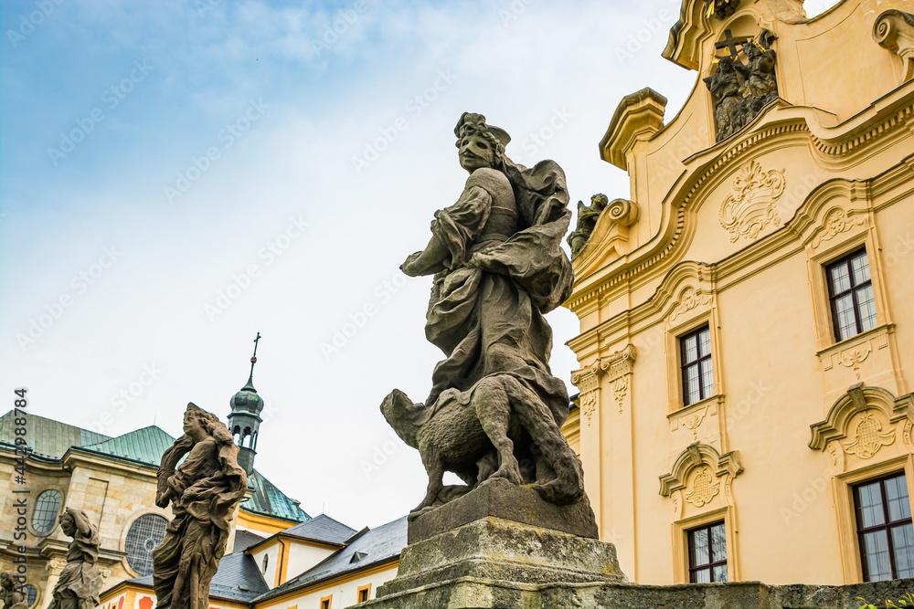 Kuks, Czech republic - May 15, 2021. Statue of vice - symbol of Cunning