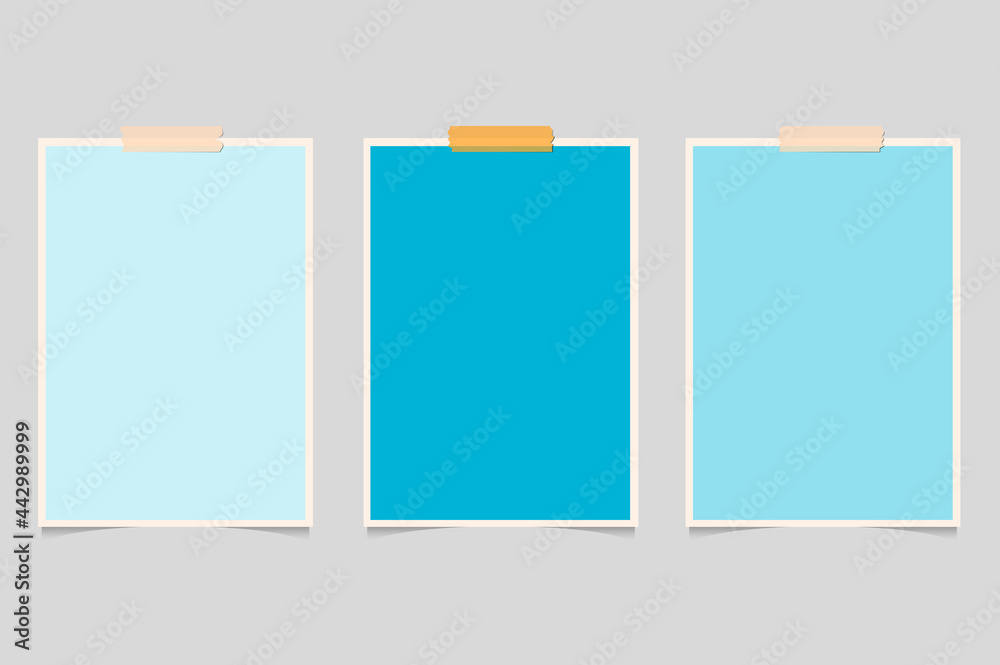 A4 shape retro blue blank paper set, mock up background A4 shape retro blue blank paper set, mock up background