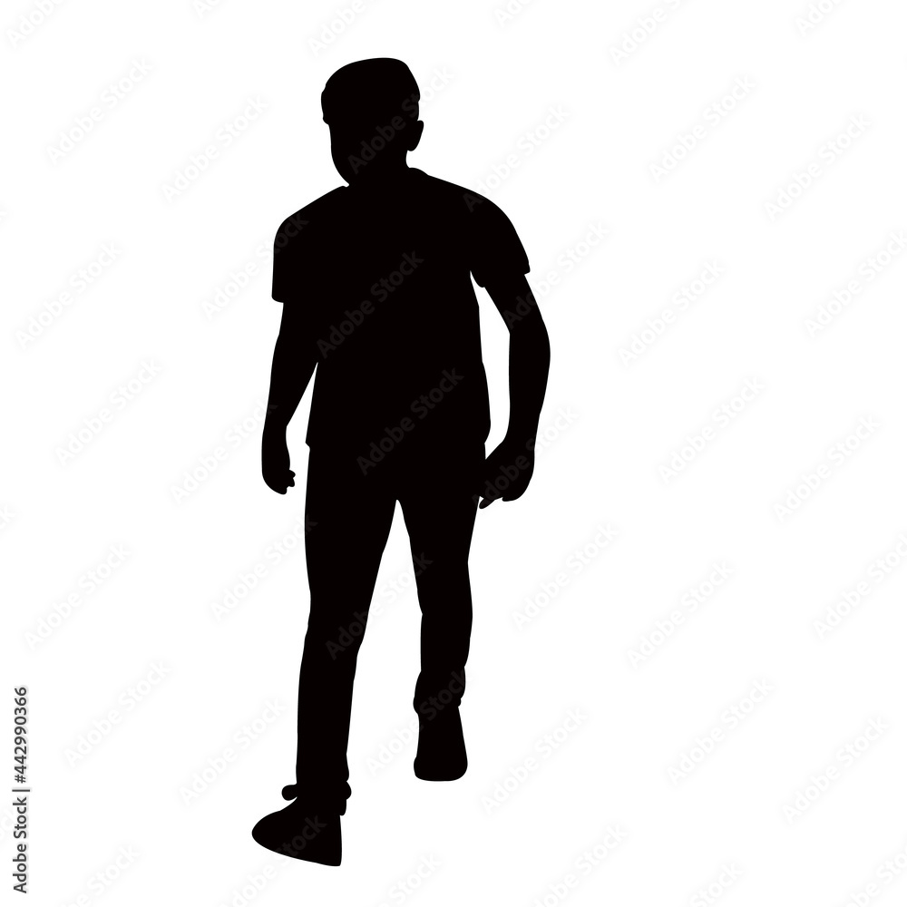 Fototapeta premium a man walking body silhouette vector