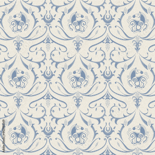 Medieval Style Horse Pattern