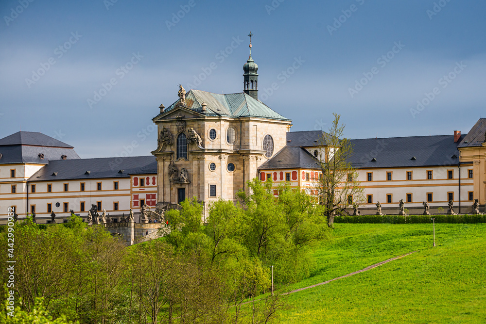 Kuks, Czech republic - May 15, 2021. Holy Trinity Church in Spring