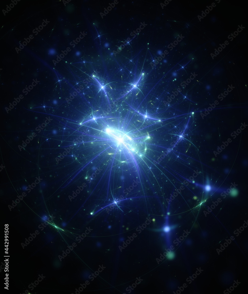 Fototapeta premium Abstract background, smooth multicolored lines on a black background.