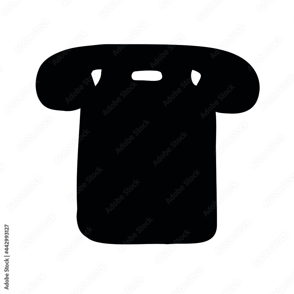 Vector hand drawn retro phone silhouette isolated on white background Vector hand drawn retro phone silhouette isolated on white background