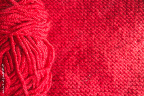 red knitting wool texture