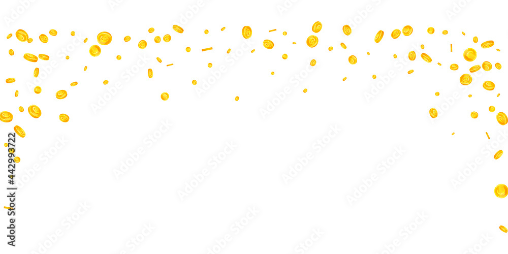 European Union Euro coins falling. Ideal scattered EUR coins. Europe money. Surprising jackpot, wealth or success concept. Vector illustration. European Union Euro coins falling. Ideal scattered EUR coins. Europe money. Surprising jackpot, wealth or success concept. Vector illustration.