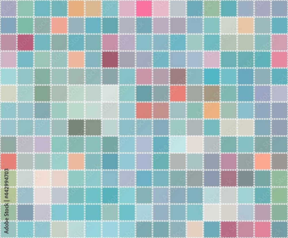Fototapeta premium Seamless pattern from squares in patchwork style. Beautiful mosaic design. Vector illustration.